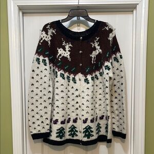 Prides Landing - reindeer fair isle sweater - size XL